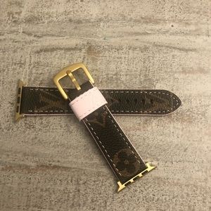 Repurposed LV Apple Watch Band 42/44/45mm/Genuine Leather/.